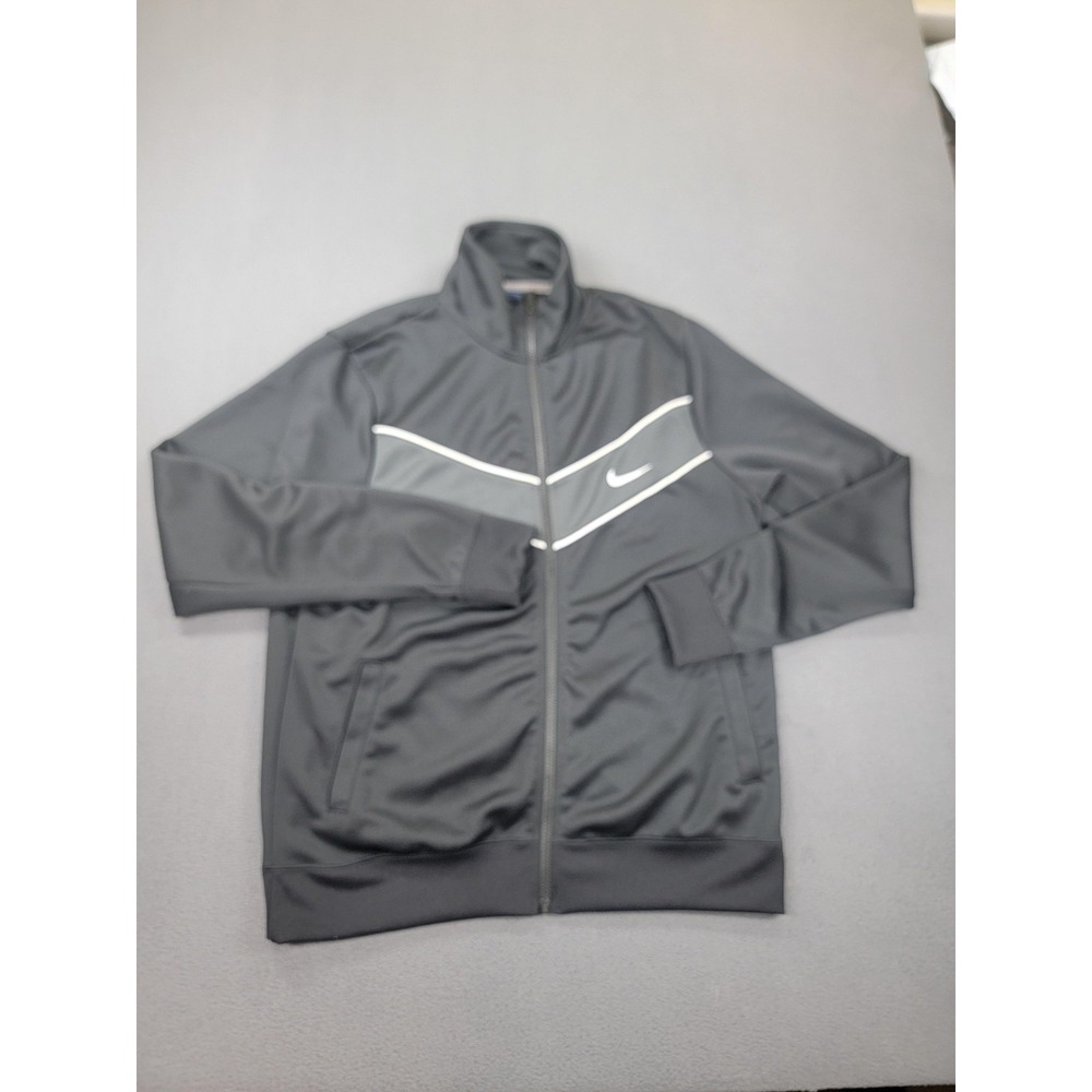 Nike Jacket Mens Large Black‎ Track Full Zip 637743-010 Polyester Athletic